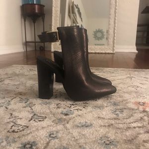Snakeskin booties